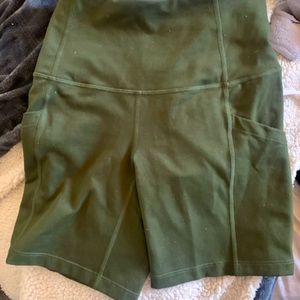 Zella olive green biker shorts
